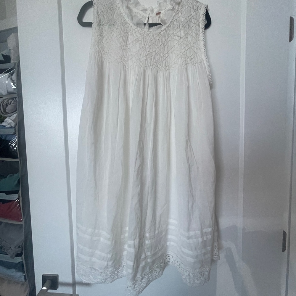 Free People White Lace Mini Dress